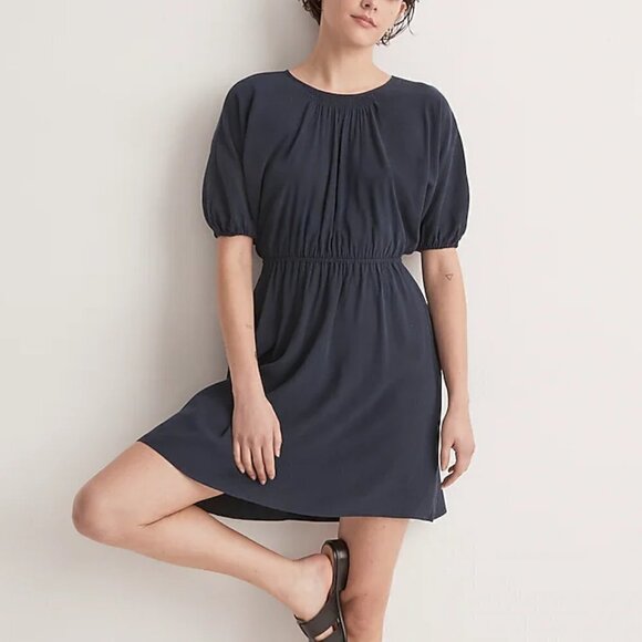 Madewell Cutout Back Lightweight Relaxed Fit Mini Dress Navy Size XXS - Picture 1 of 9